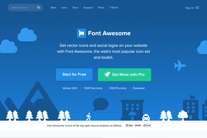 Font Awesome website preview